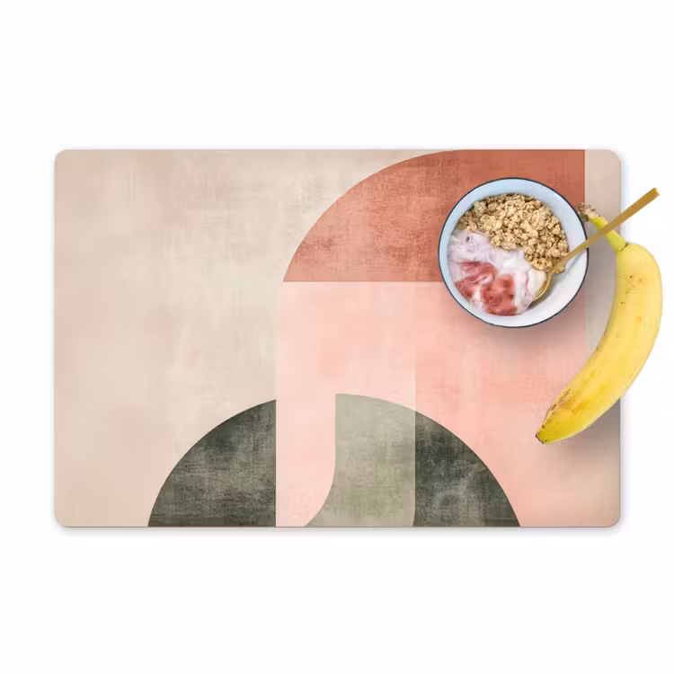 Placemat - 6 stuks - Cirkel - Abstract - Roze — 1