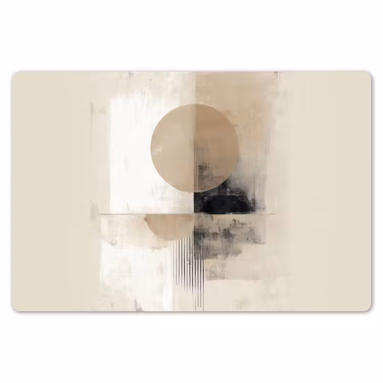 Placemat - 6 stuks - Cirkel - Compositie - Diepte - Beige — 7