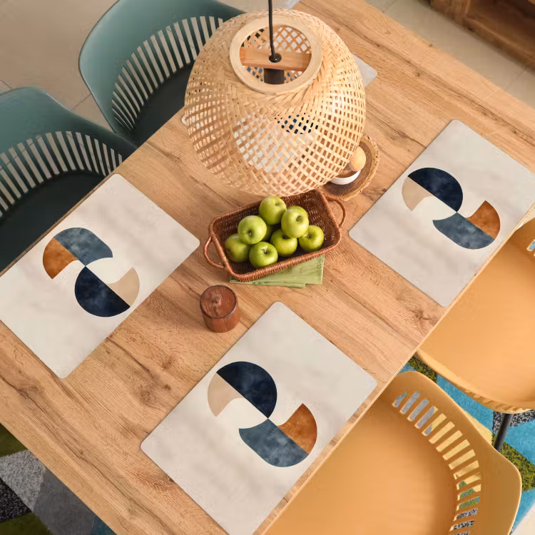Placemat - 6 stuks - Cirkels - Abstract - Kleurrijk — 6