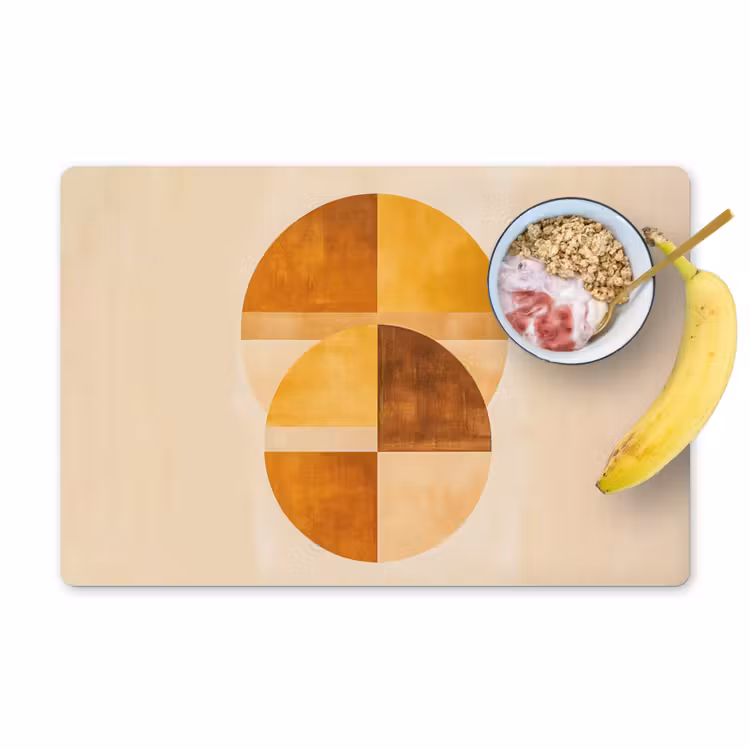 Placemat - 6 stuks - Cirkels - Geel - Minimalistisch — 1