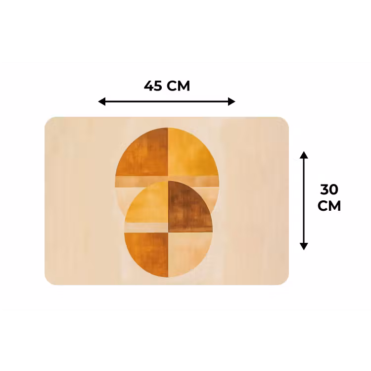 Placemat - 6 stuks - Cirkels - Geel - Minimalistisch — 3