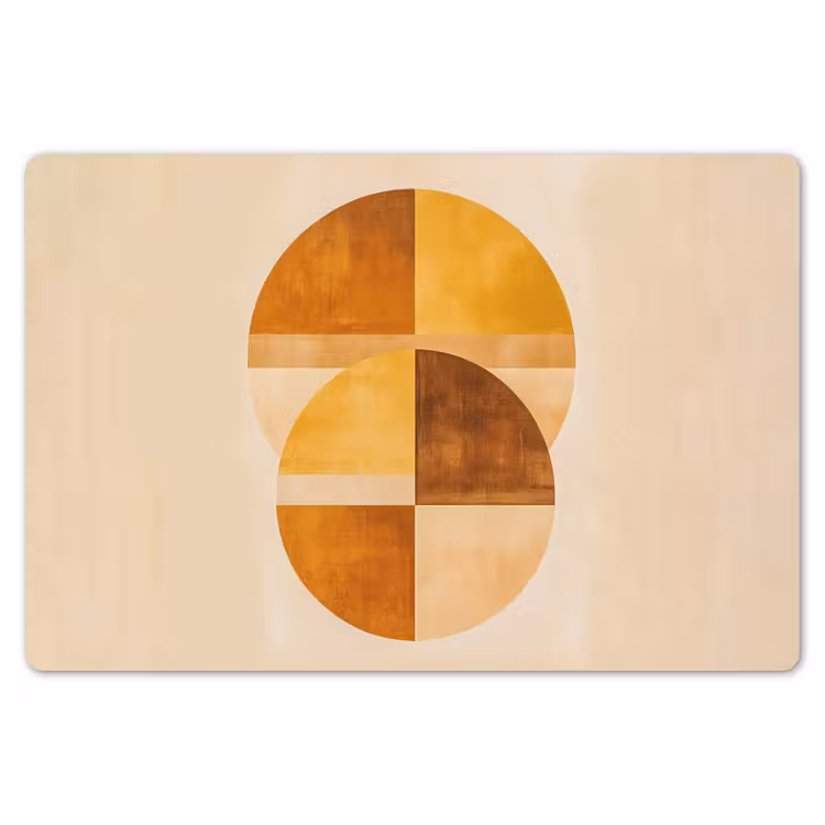 Placemat - 6 stuks - Cirkels - Geel - Minimalistisch — 7