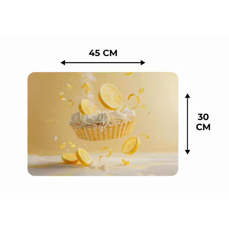 Placemat - 6 stuks - Citroen - Taart - Eten - Geel — 3
