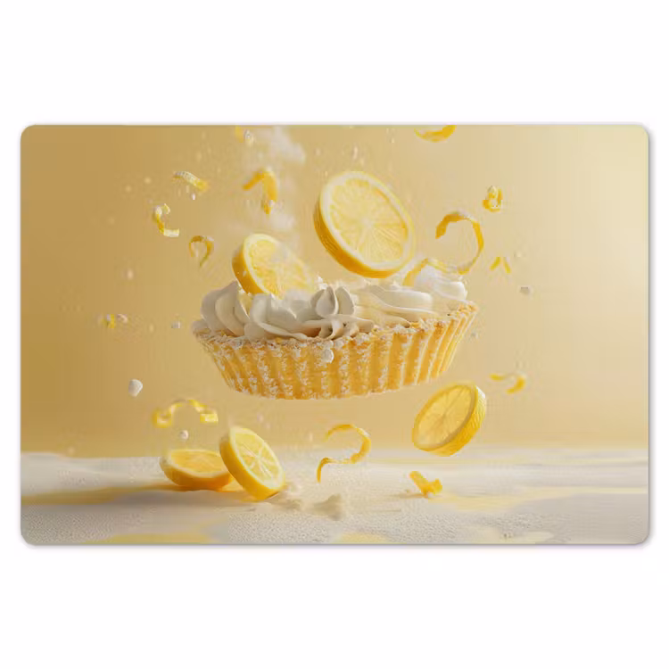 Placemat - 6 stuks - Citroen - Taart - Eten - Geel — 7