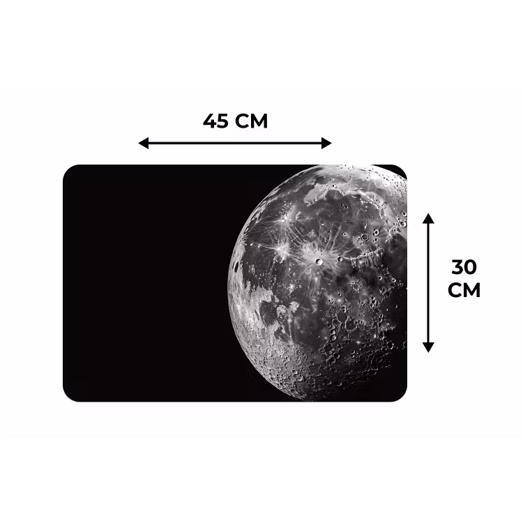 Placemat - 6 stuks - Close-up - Maan - Wit - Textuur — 3