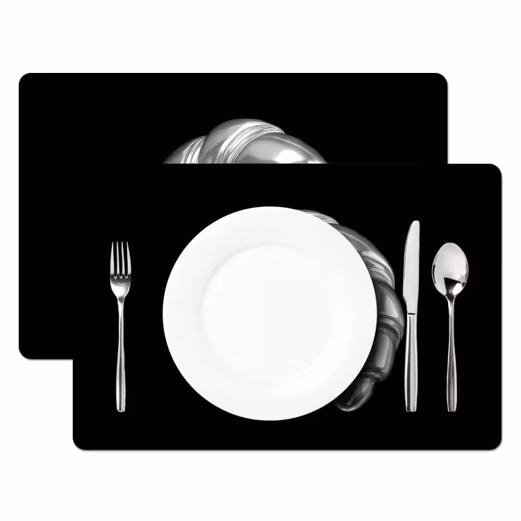 Placemat - 6 stuks - Croissant - Metaal - Zilver — 2