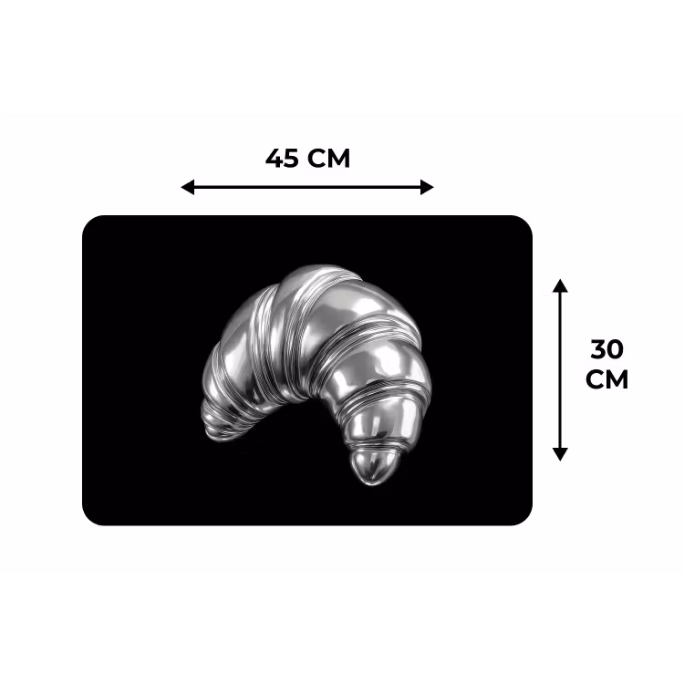 Placemat - 6 stuks - Croissant - Metaal - Zilver — 3