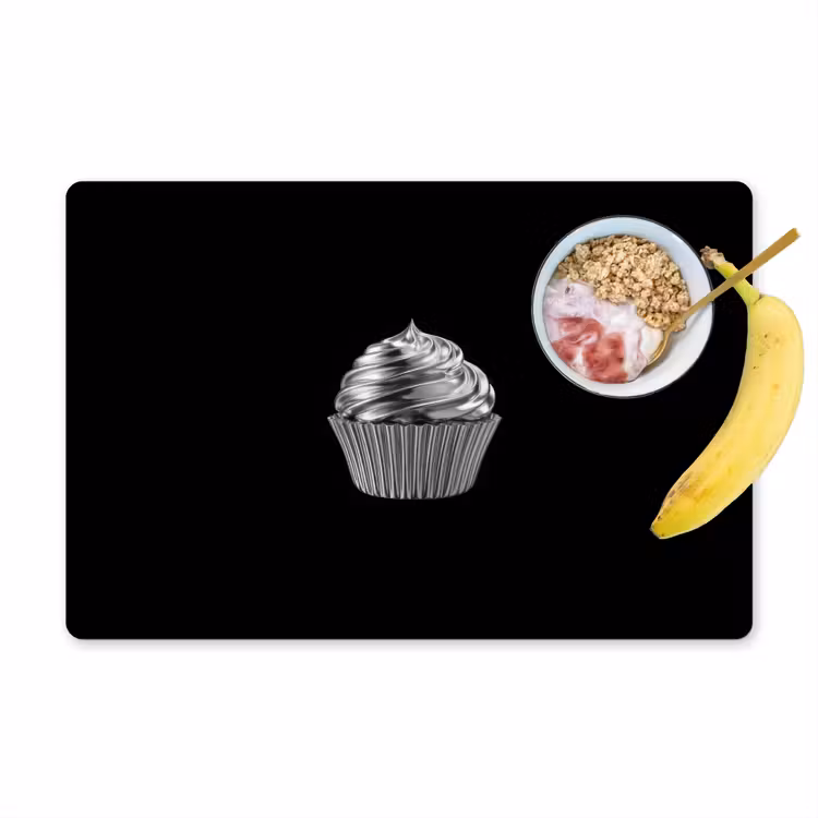 Placemat - 6 stuks - Cupcake - Luxueus - Zilver — 1