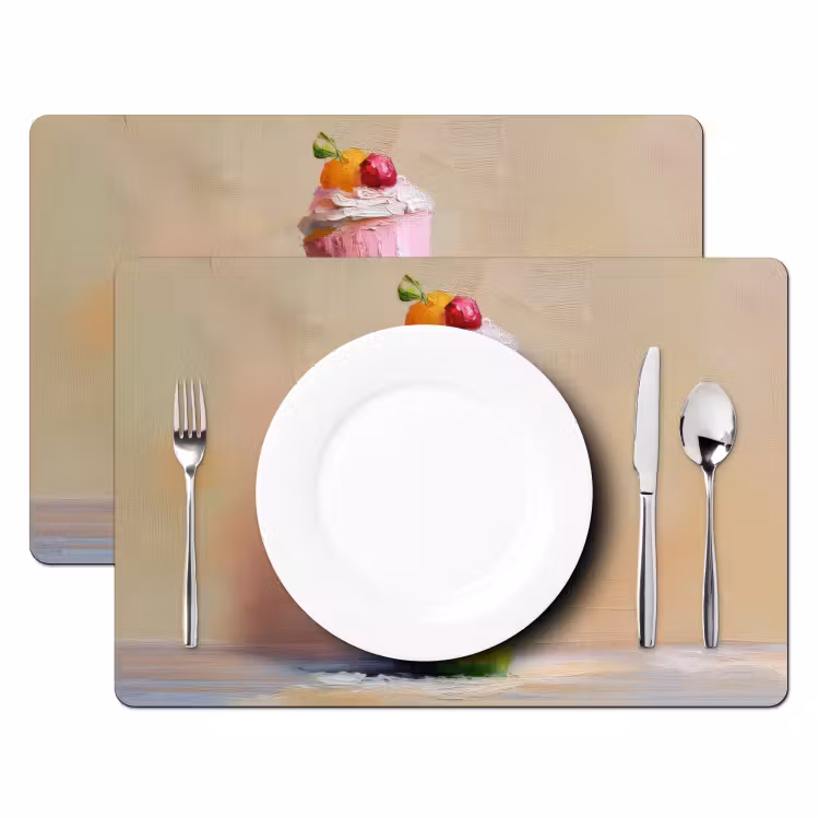 Placemat - 6 stuks - Cupcakes - Gestapeld - Kleurrijk - Fruit — 2