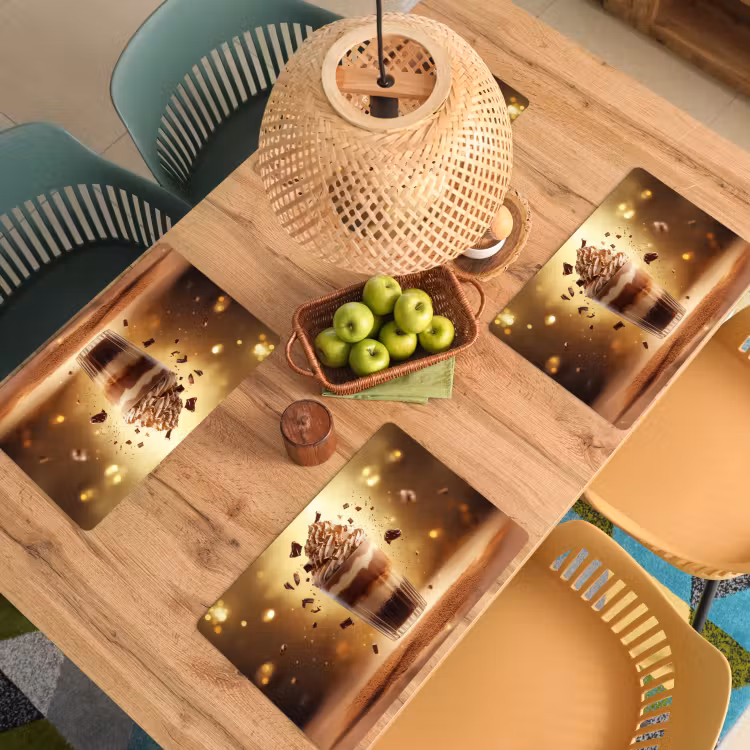 Placemat - 6 stuks - Dessert - Chocolade - Zoet - Eten — 6