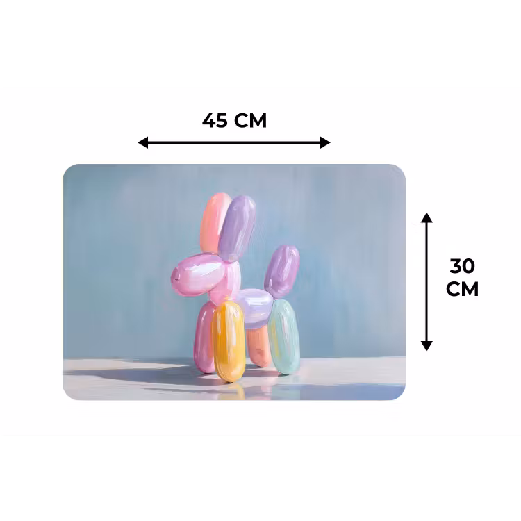 Placemat - 6 stuks - Dier - Ballon - Pasteltinten - Glanzend — 3