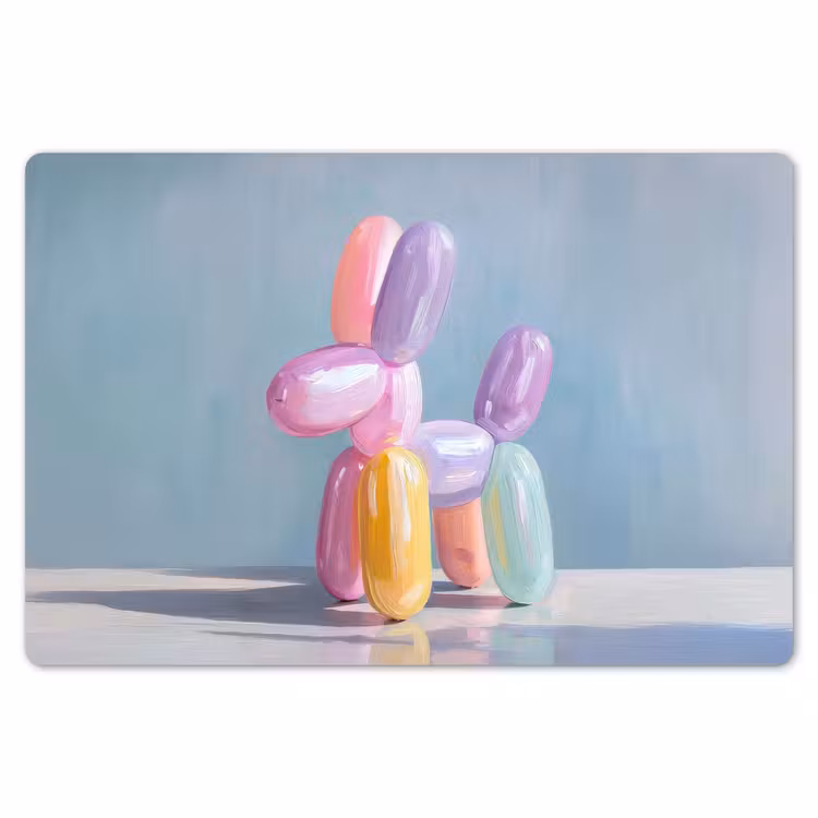 Placemat - 6 stuks - Dier - Ballon - Pasteltinten - Glanzend — 7