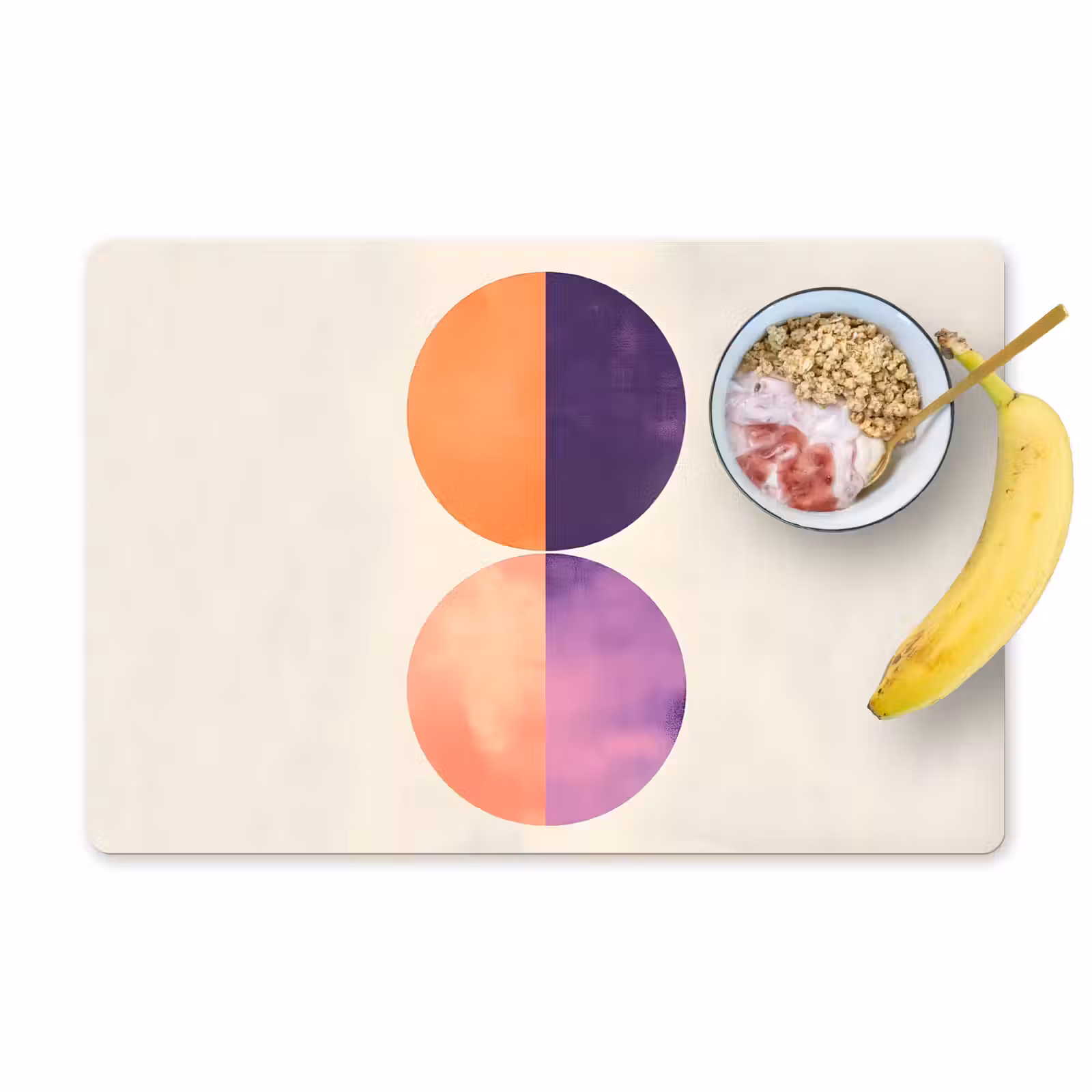 Placemat - 6 stuks - Abstract - Cirkels - Paars — 1