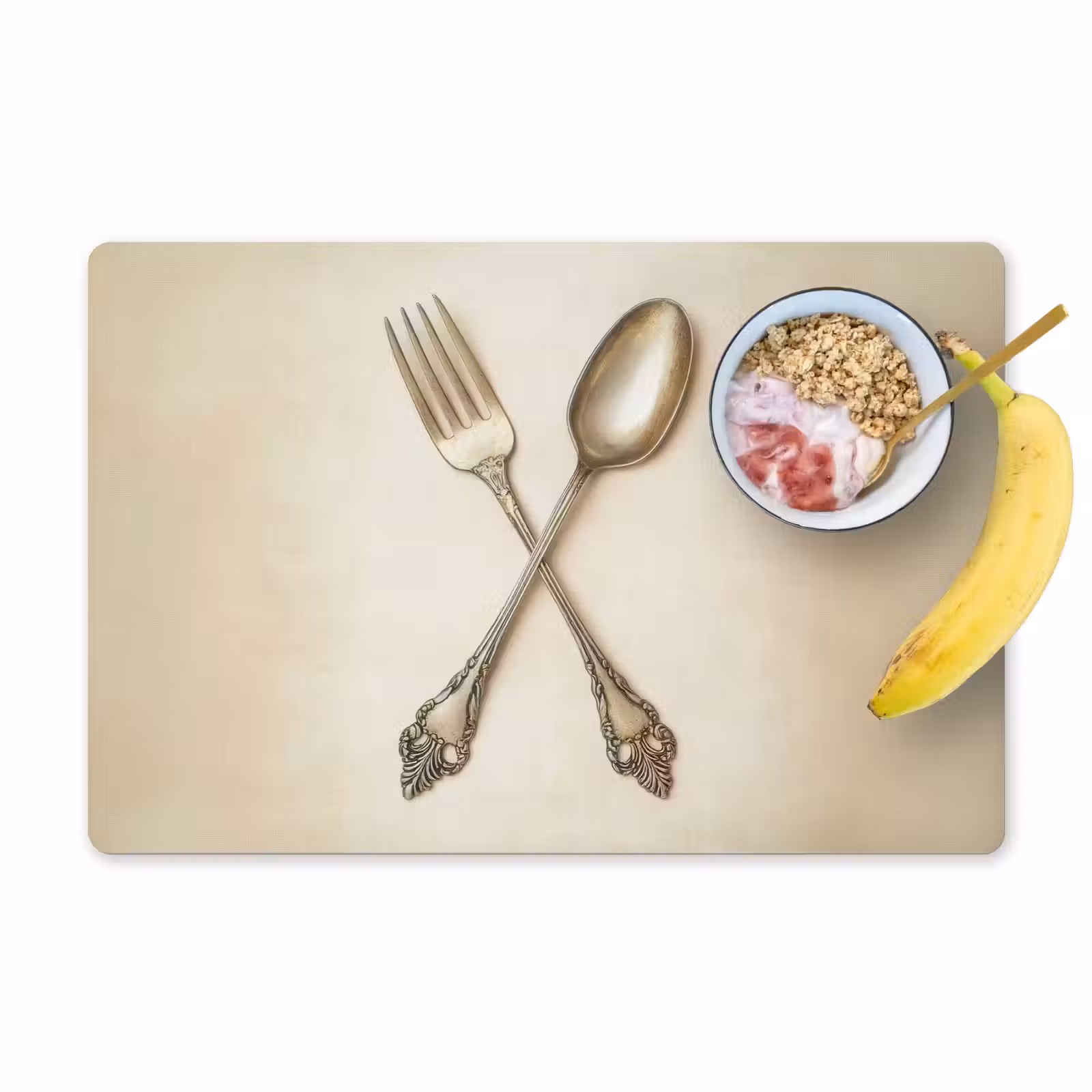 Placemat - 6 stuks - Beige - Vintage - Bestek — 1