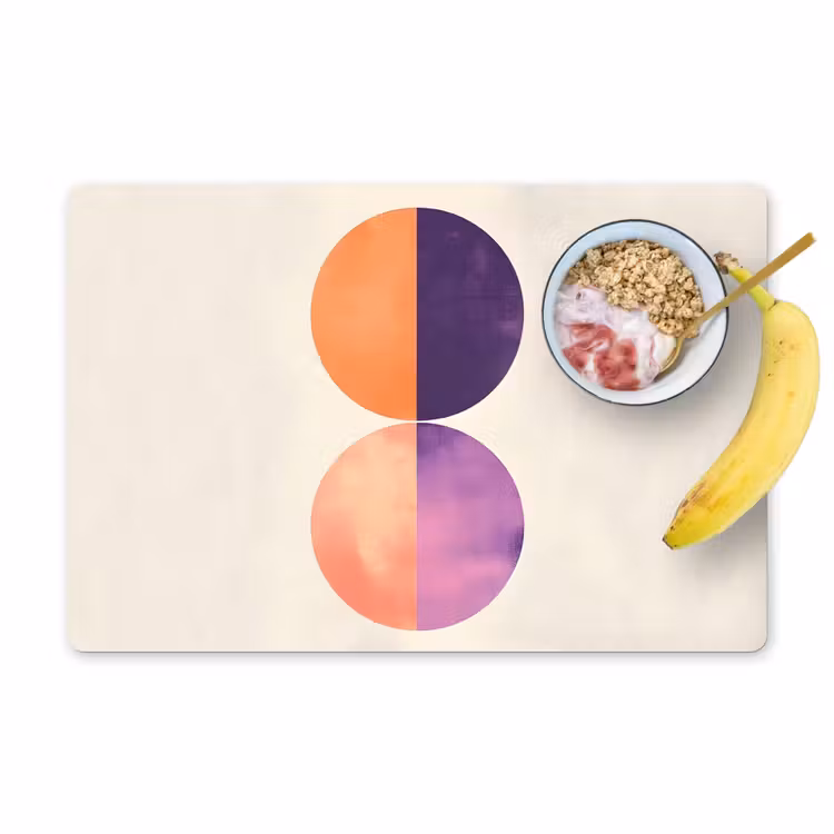 Placemat - 6 stuks - Abstract - Cirkels - Paars — 1