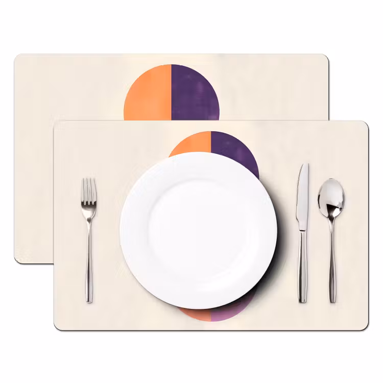Placemat - 6 stuks - Abstract - Cirkels - Paars — 2