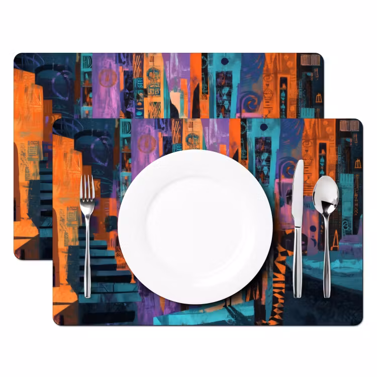 Placemat - 6 stuks - Abstract - Figuren - Kleurrijk — 2