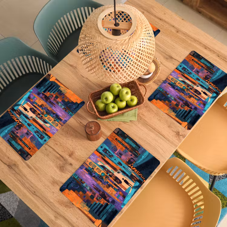 Placemat - 6 stuks - Abstract - Figuren - Kleurrijk — 6
