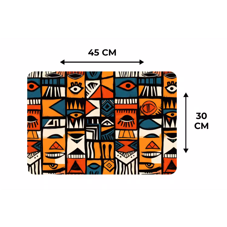 Placemat - 6 stuks - Abstract - Gezichten - Mozaïek — 3