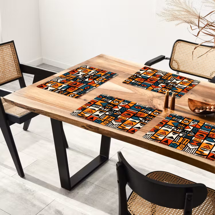 Placemat - 6 stuks - Abstract - Gezichten - Mozaïek — 5