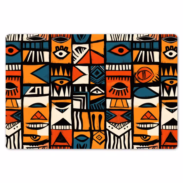 Placemat - 6 stuks - Abstract - Gezichten - Mozaïek — 7