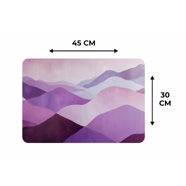 Placemat - 6 stuks - Abstract - Heuvels - Landschap - Paars — 3