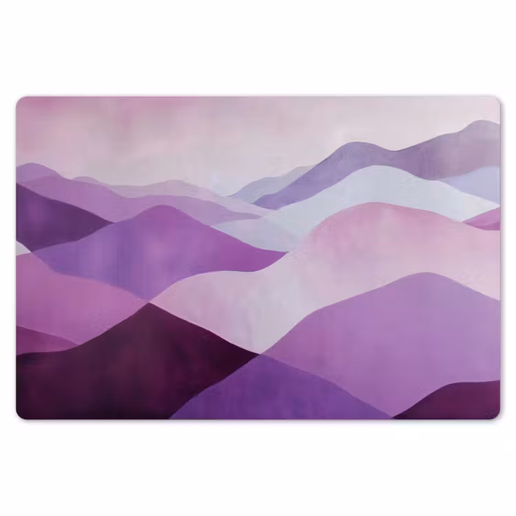 Placemat - 6 stuks - Abstract - Heuvels - Landschap - Paars — 7