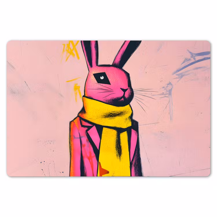 Placemat - 6 stuks - Abstract - Konijn - Sjaal - Geel — 7