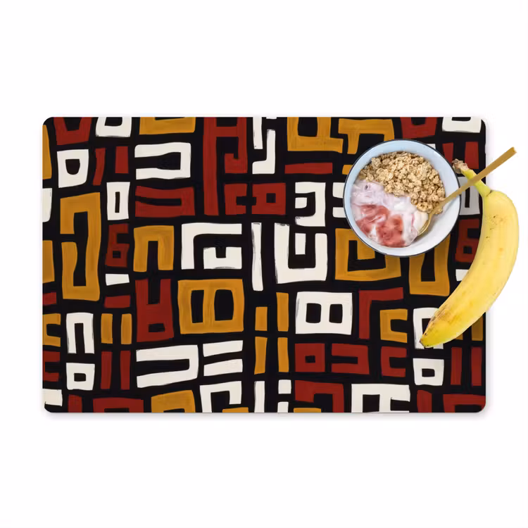 Placemat - 6 stuks - Abstract - Patroon - Rood — 1