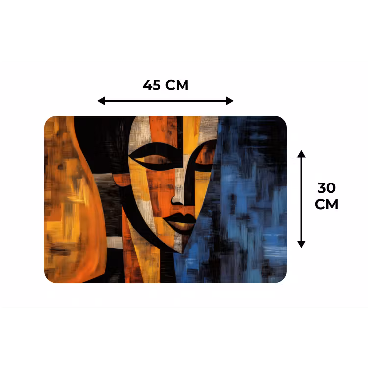 Placemat - 6 stuks - Abstract - Portret - Kleurvakken — 3