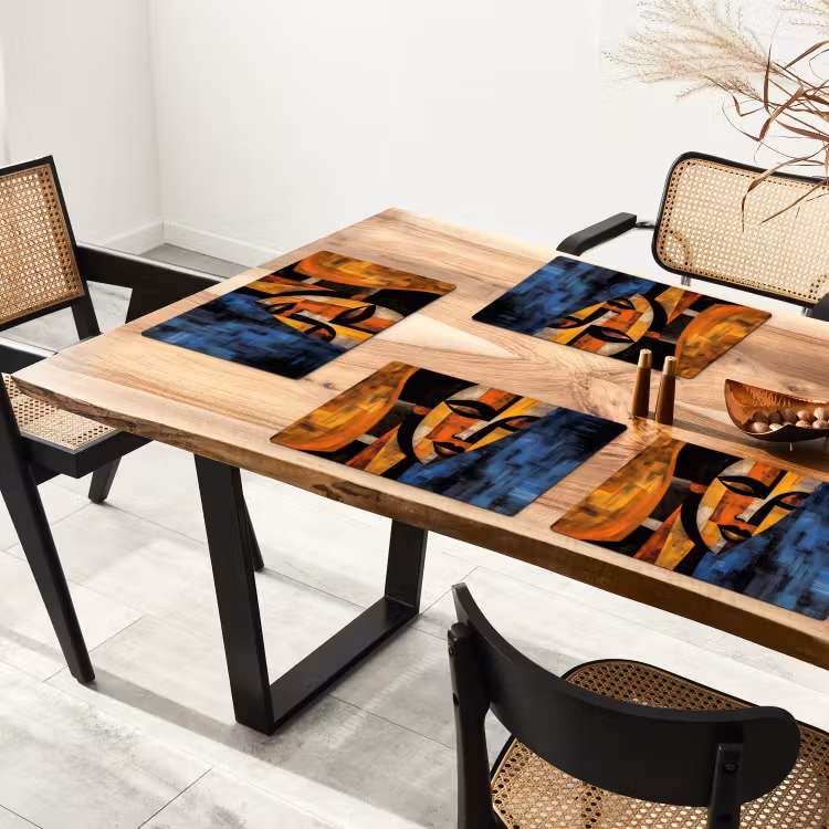 Placemat - 6 stuks - Abstract - Portret - Kleurvakken — 5