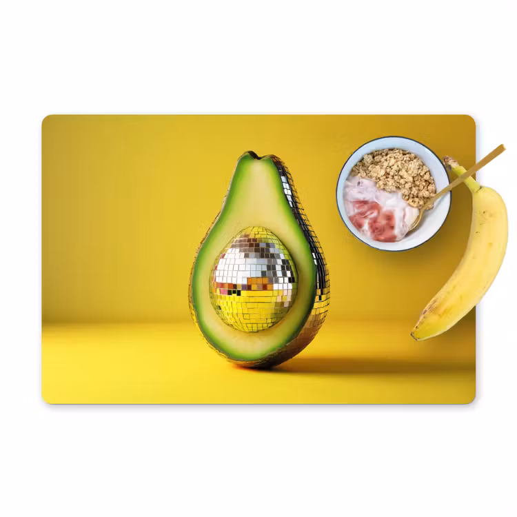 Placemat - 6 stuks - Avocado - Discobal - Geel - Glitter — 1