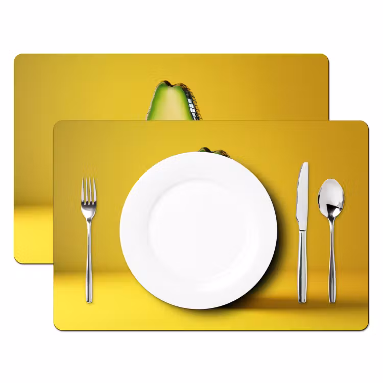 Placemat - 6 stuks - Avocado - Discobal - Geel - Glitter — 2