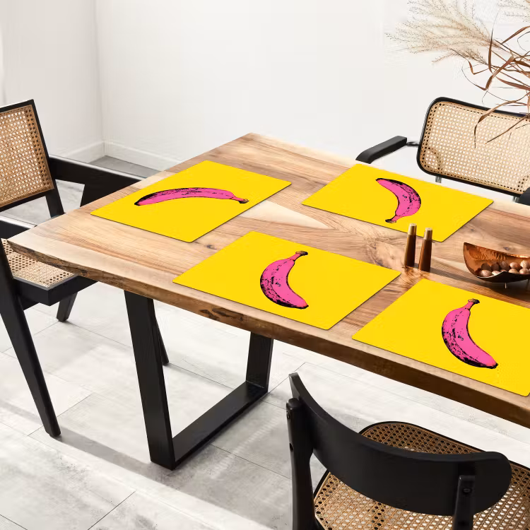Placemat - 6 stuks - Banaan - Grafisch - Geel — 5