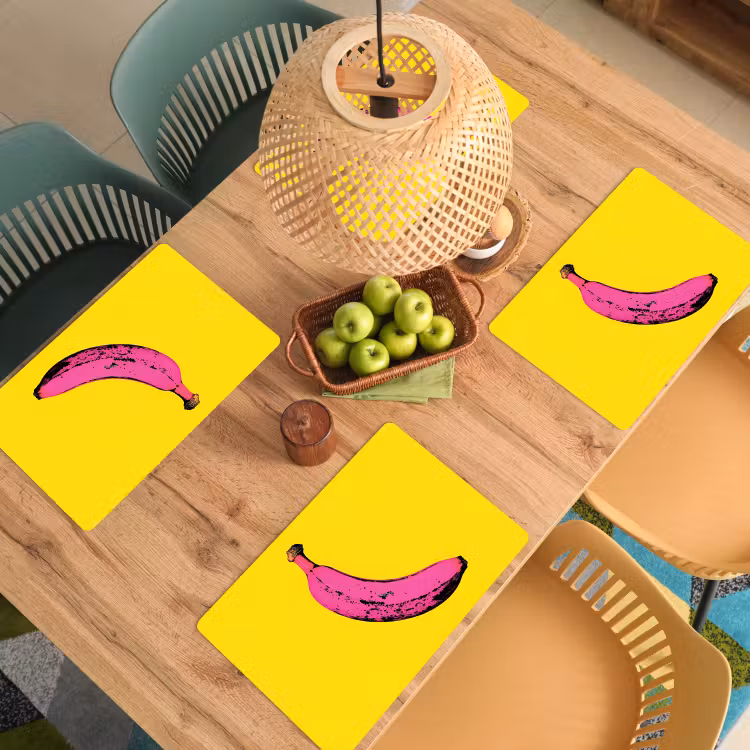 Placemat - 6 stuks - Banaan - Grafisch - Geel — 6