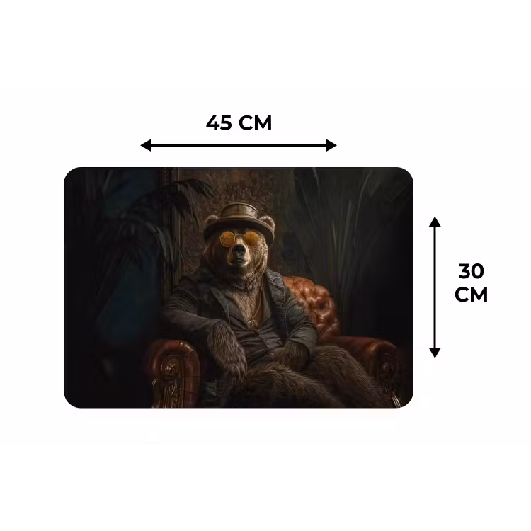 Placemat - 6 stuks - Beer - Bruin - Pak - Hoed — 3