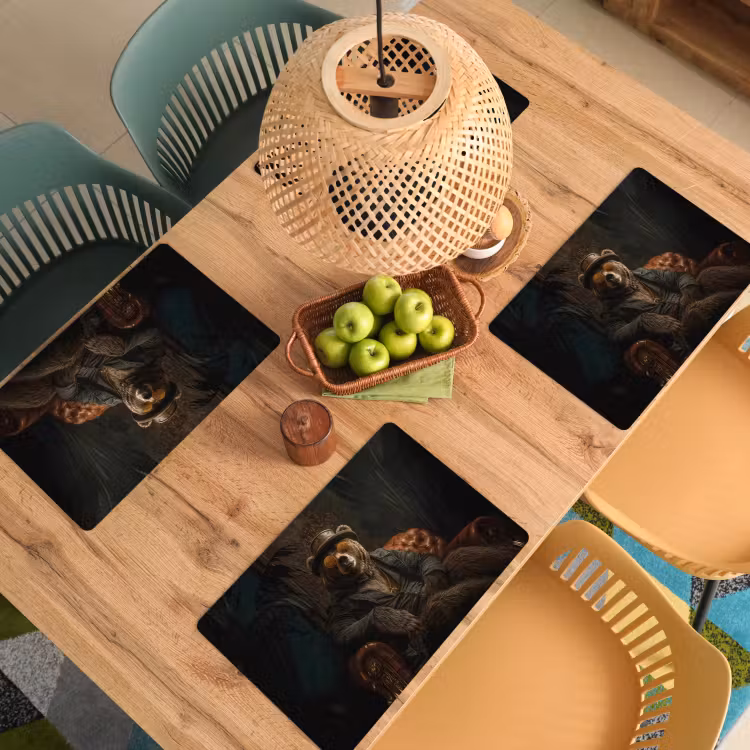 Placemat - 6 stuks - Beer - Bruin - Pak - Hoed — 6