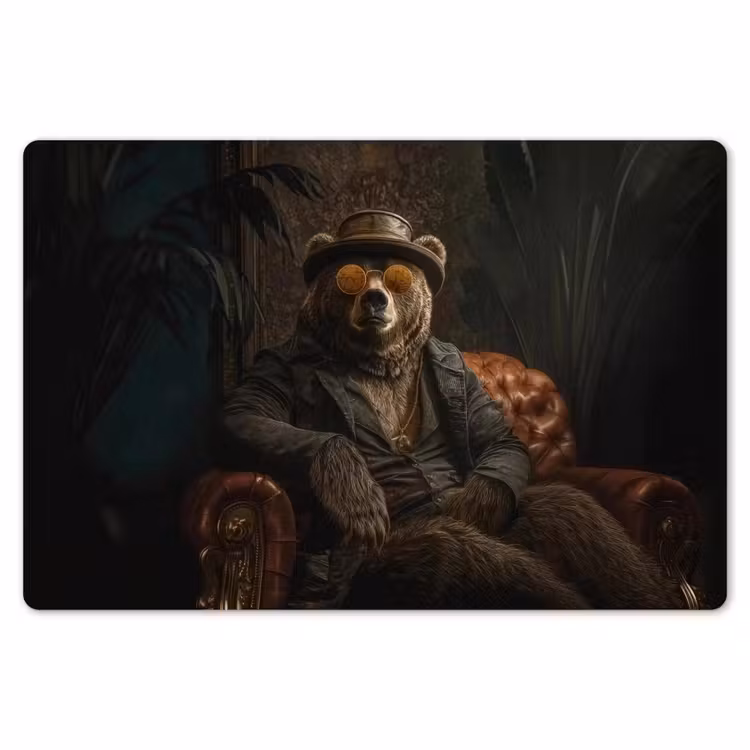 Placemat - 6 stuks - Beer - Bruin - Pak - Hoed — 7