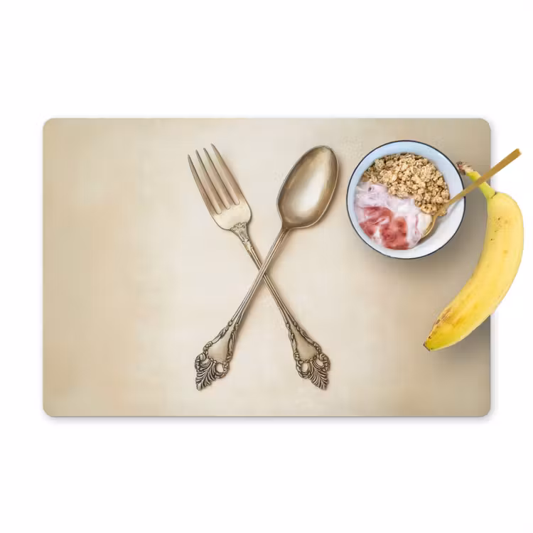 Placemat - 6 stuks - Beige - Vintage - Bestek — 1