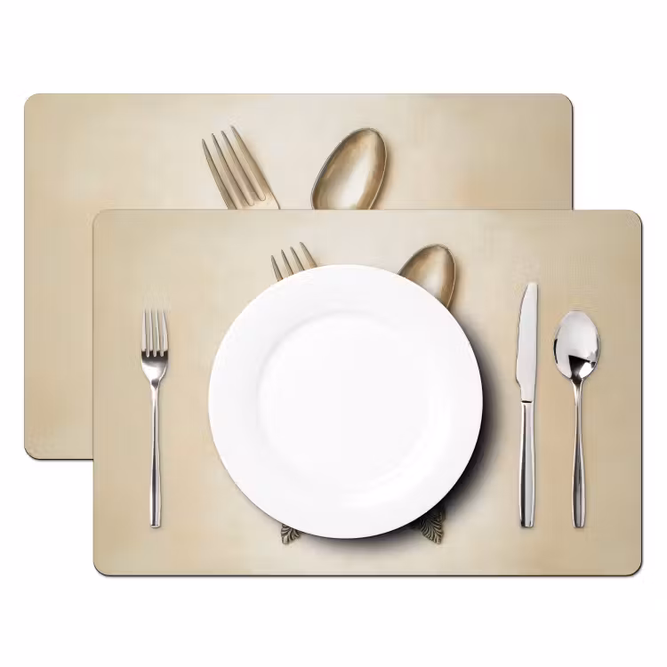 Placemat - 6 stuks - Beige - Vintage - Bestek — 2