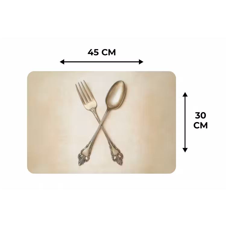 Placemat - 6 stuks - Beige - Vintage - Bestek — 3