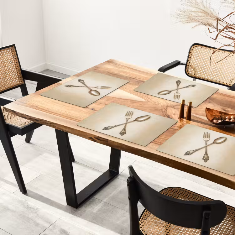 Placemat - 6 stuks - Beige - Vintage - Bestek — 5
