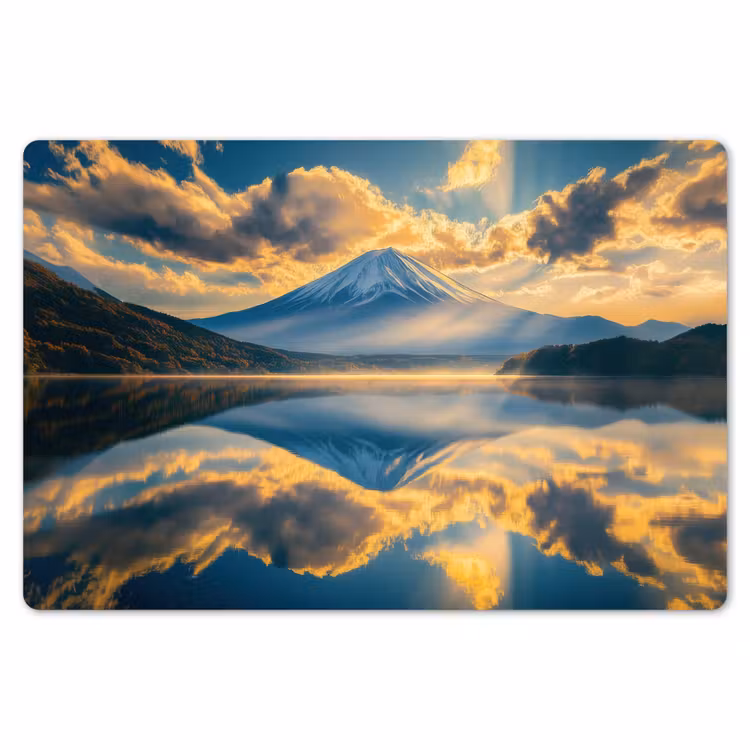 Placemat - 6 stuks - Berg - Rivier - Zonsondergang — 7