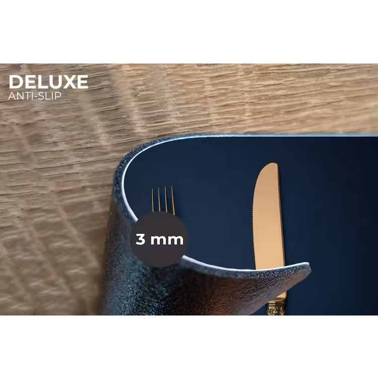 Placemat - 6 stuks - Bestek - Donkerblauw - Goud — 4