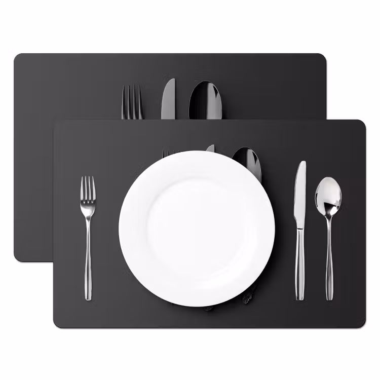 Placemat - 6 stuks - Bestek - Zwart — 2