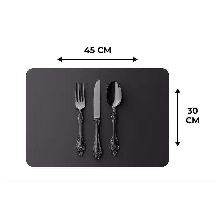 Placemat - 6 stuks - Bestek - Zwart — 3