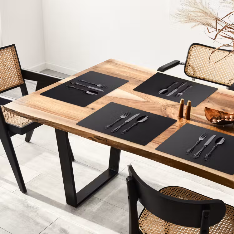 Placemat - 6 stuks - Bestek - Zwart — 5