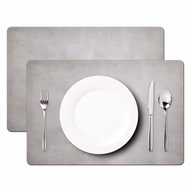 Placemat - 6 stuks - Beton - Grijs - Cement - Industrieel - Structuur — 2