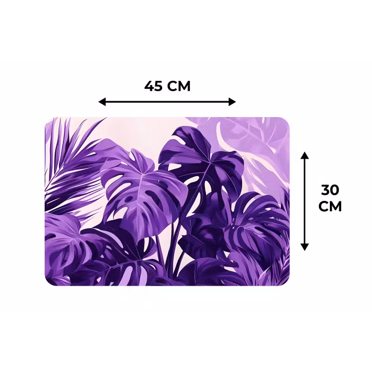 Placemat - 6 stuks - Bladeren - Paars - Tropisch - Abstract — 3