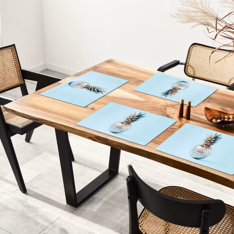 Placemat - 6 stuks - Blauw - Ananas - Disco - Discobal — 5